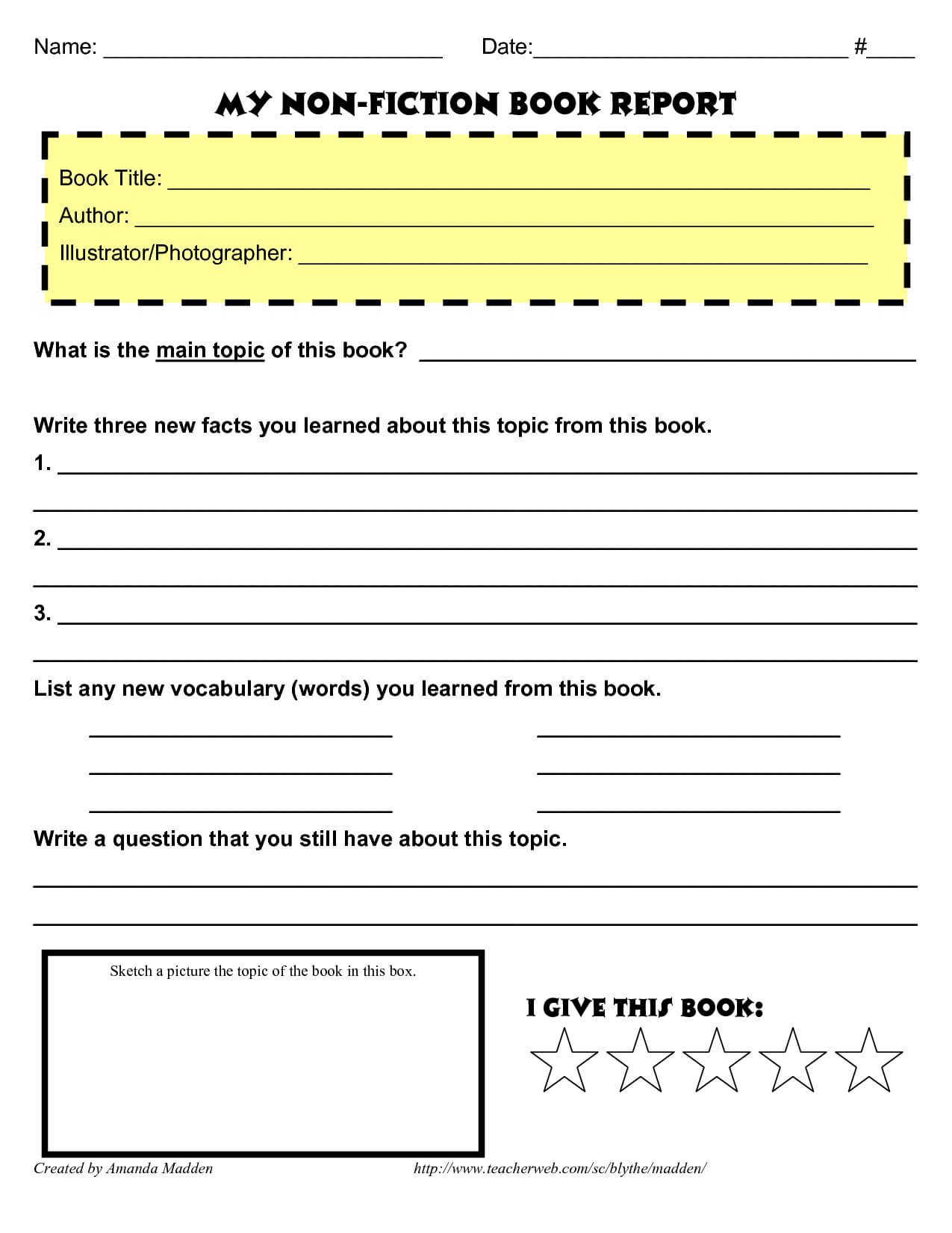 My Non Fiction Book Report … | Books | Reading Lists | Book … Regarding Nonfiction Book Report Template