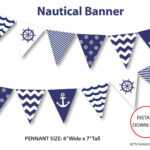 Nautical Banner, Printable Banner, Nautical, Diy Party, Navy Regarding Nautical Banner Template