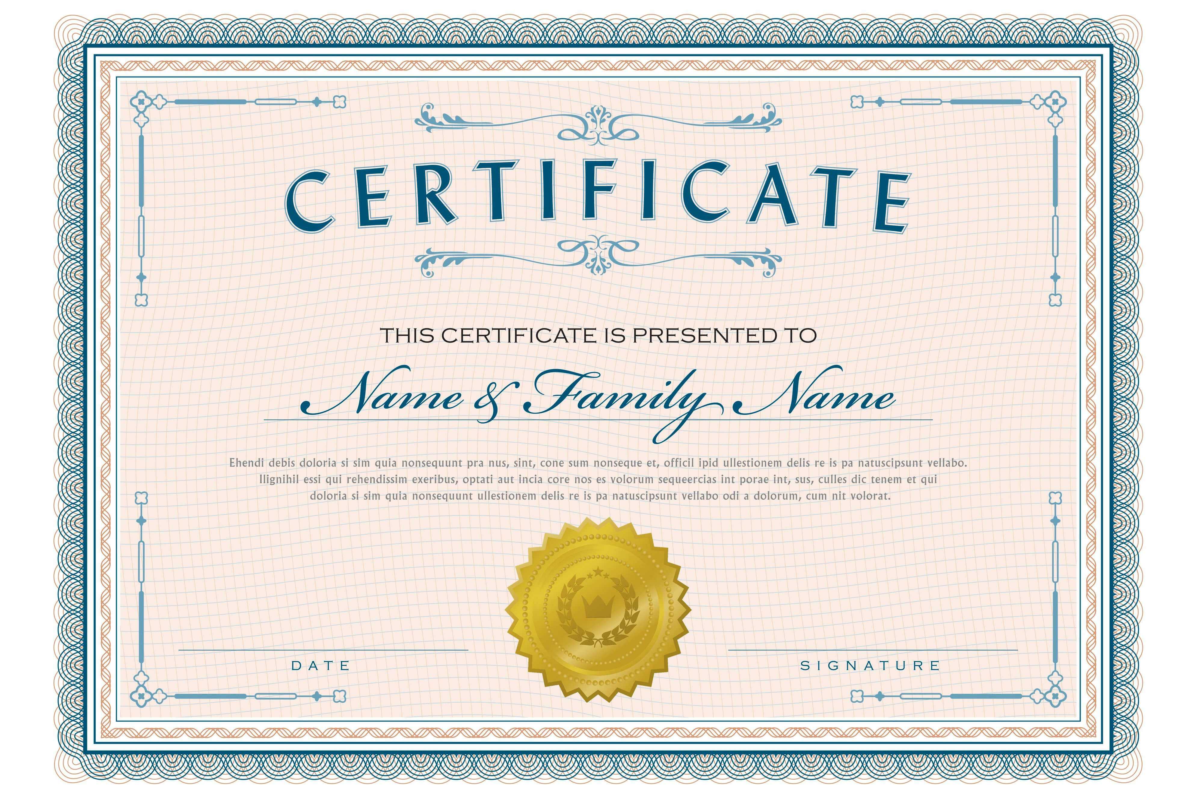 Necessary Parts Of An Award Certificate With Certificate Of Excellence Template Word