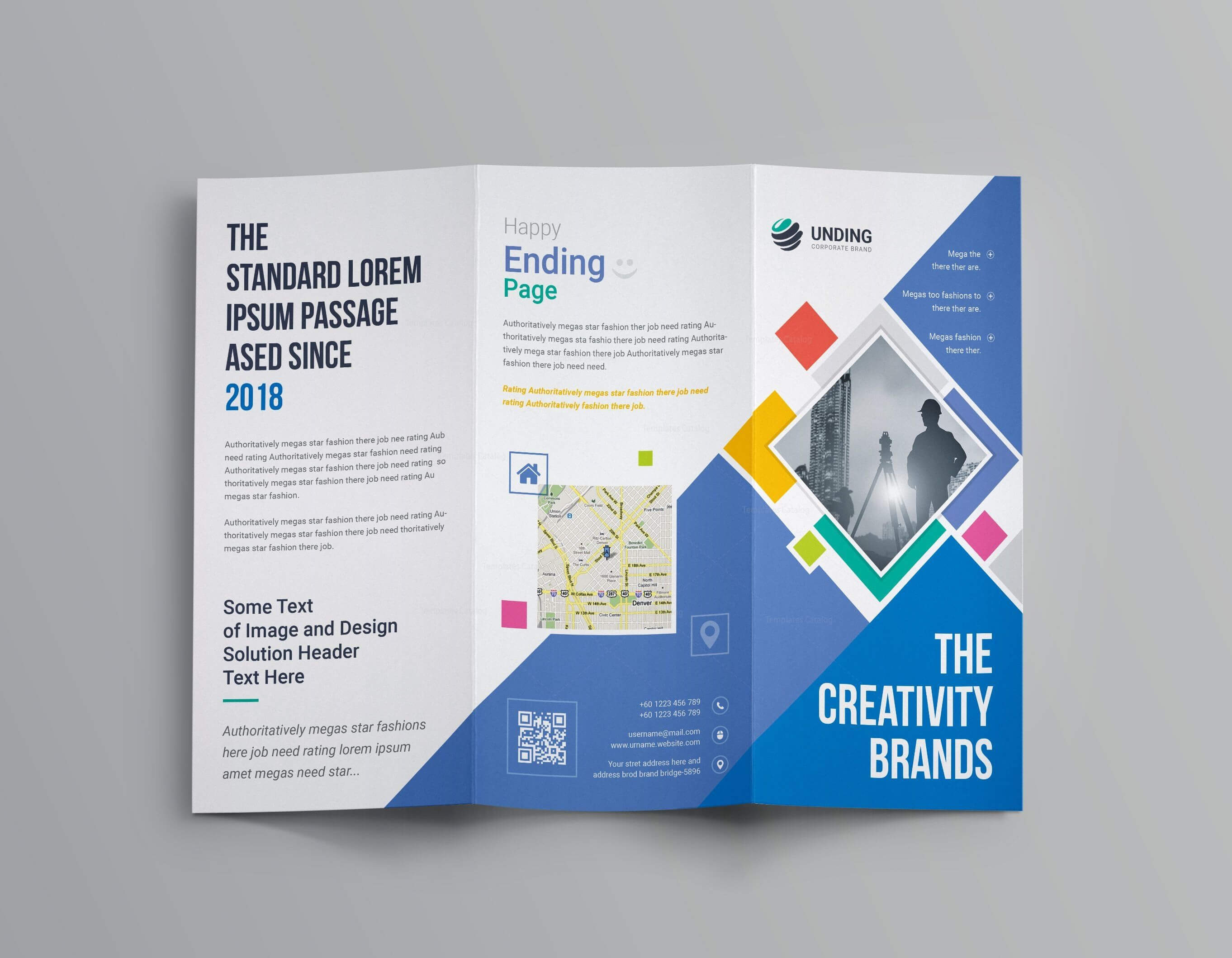 Neptune Professional Corporate Tri Fold Brochure Template Intended For Professional Brochure Design Templates