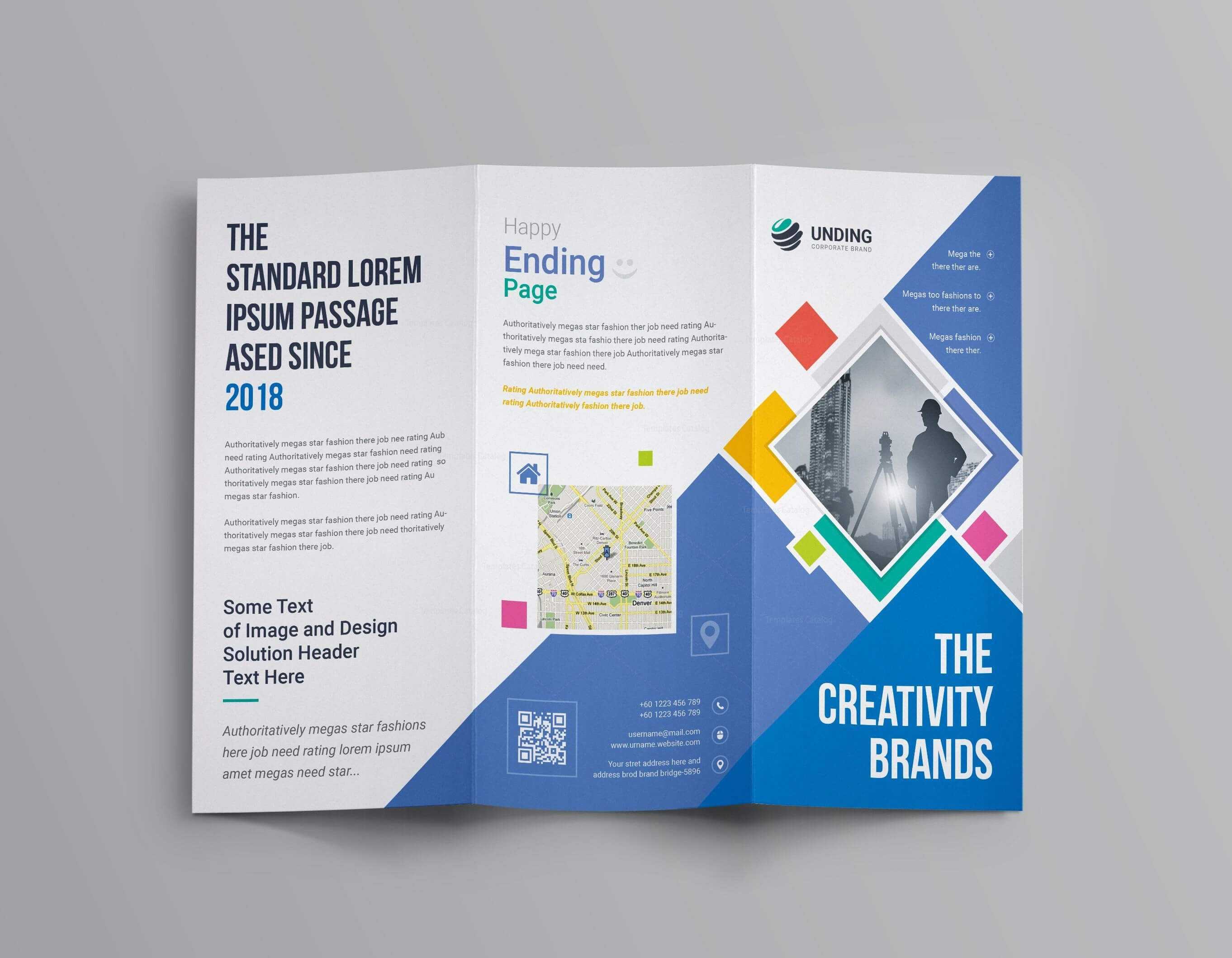 Neptune Professional Corporate Tri Fold Brochure Template Intended For Professional Brochure Design Templates