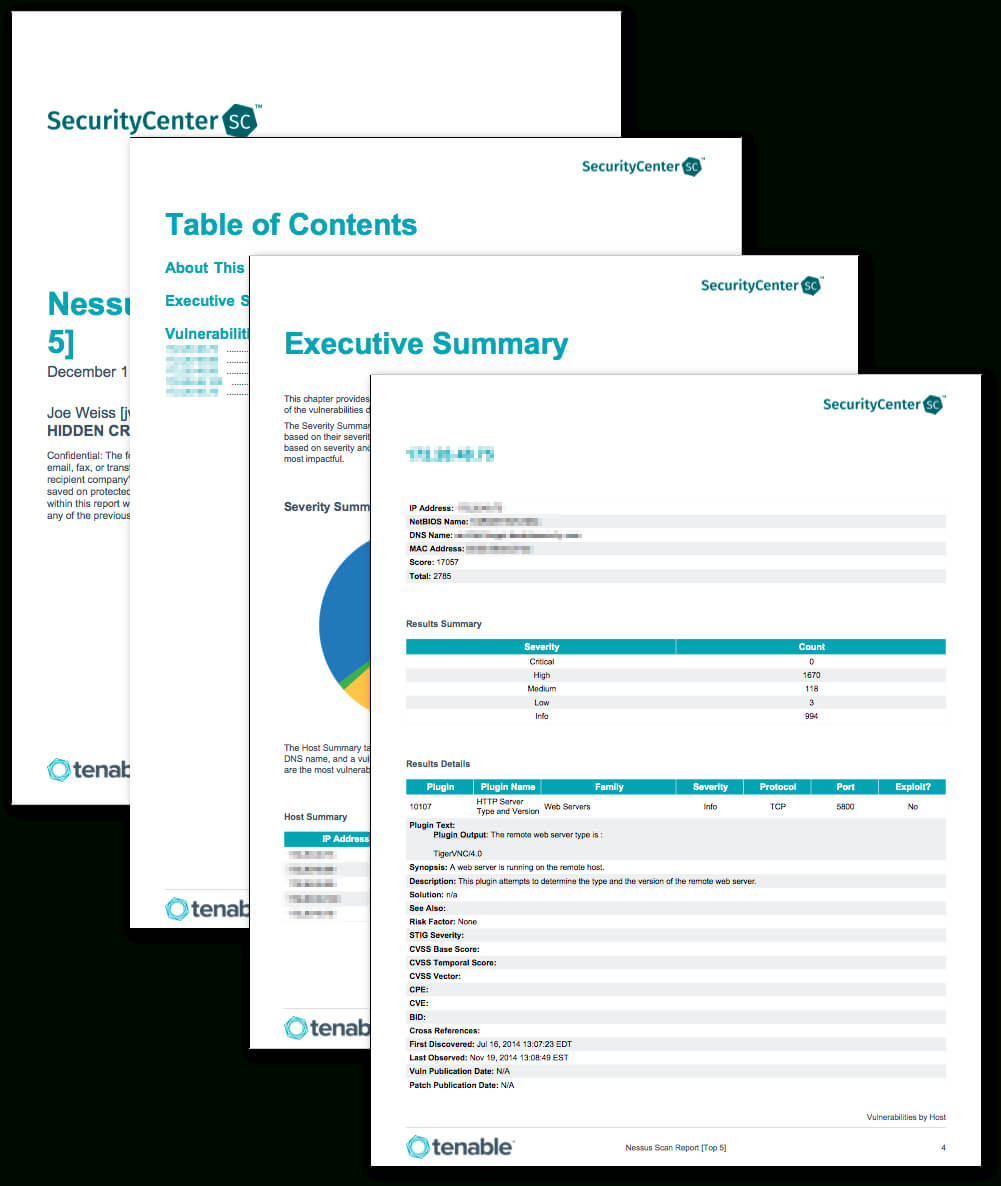 Nessus Scan Report (Top 5) - Sc Report Template | Tenable® Inside Nessus Report Templates