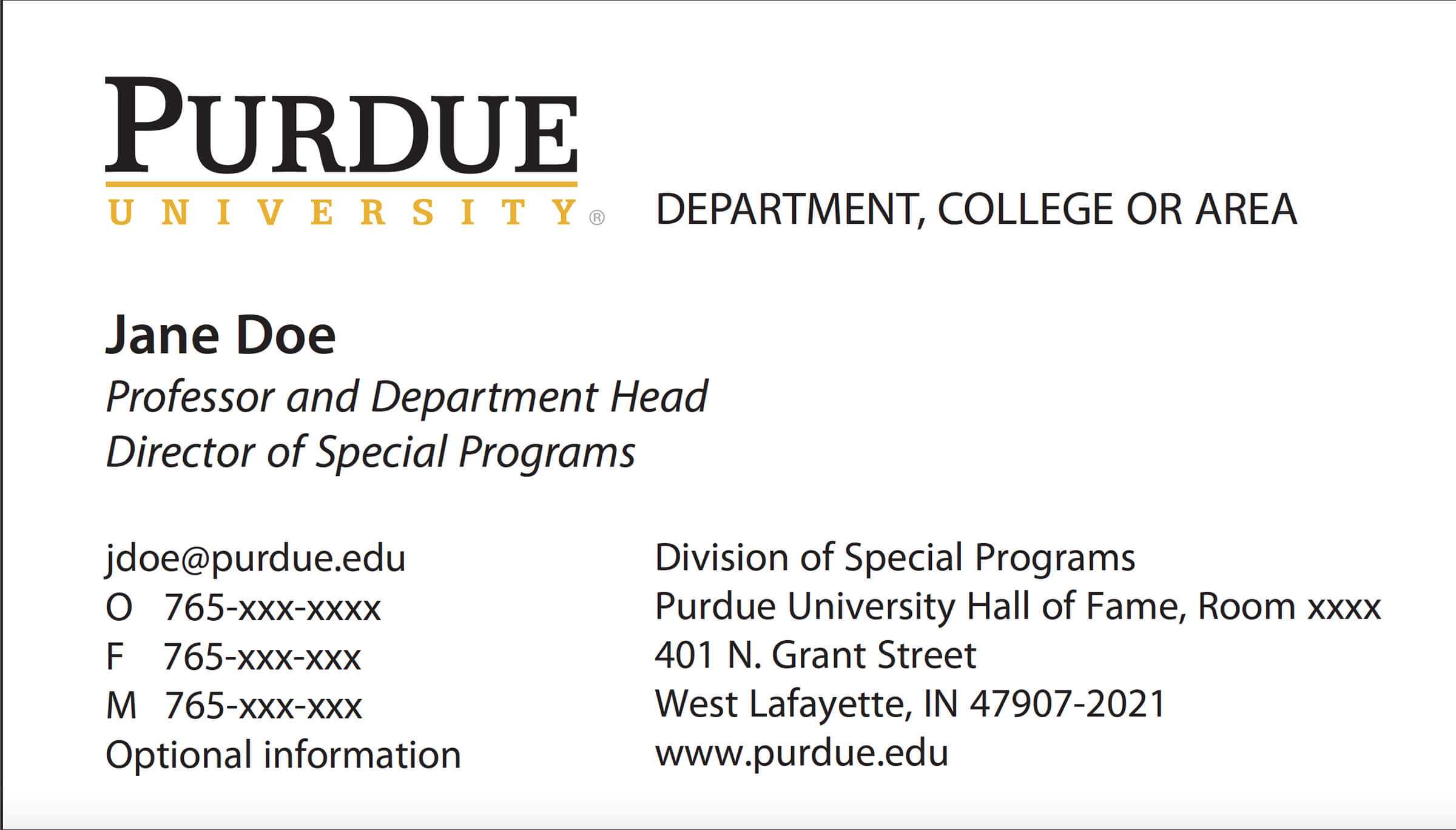 New Business Card Template Now Online – Purdue University News In Graduate Student Business Cards Template