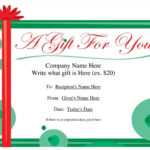 New Christmas Present Writing Template At Temasistemi With Regard To Present Certificate Templates