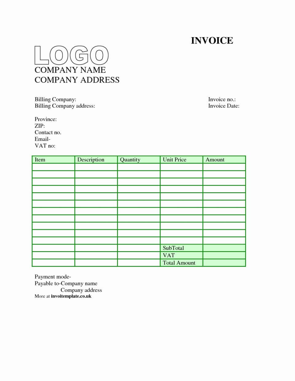 New Free Invoice Template For Word 2010 Best Of Wond Intended For Invoice Template Word 2010