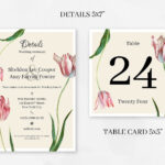New! Pink Tulips Wedding Collection – Creative Template Intended For Table Reservation Card Template
