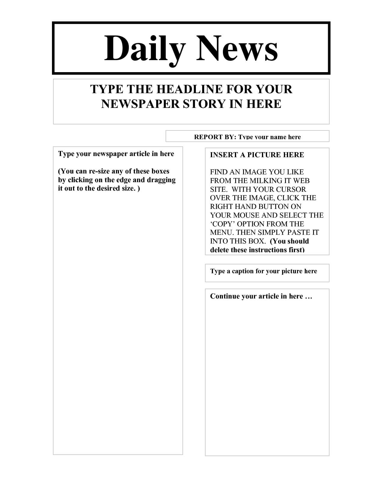 News Report Template Free Business Letter Pdf New Ks1 Intended For Report Writing Template Ks1