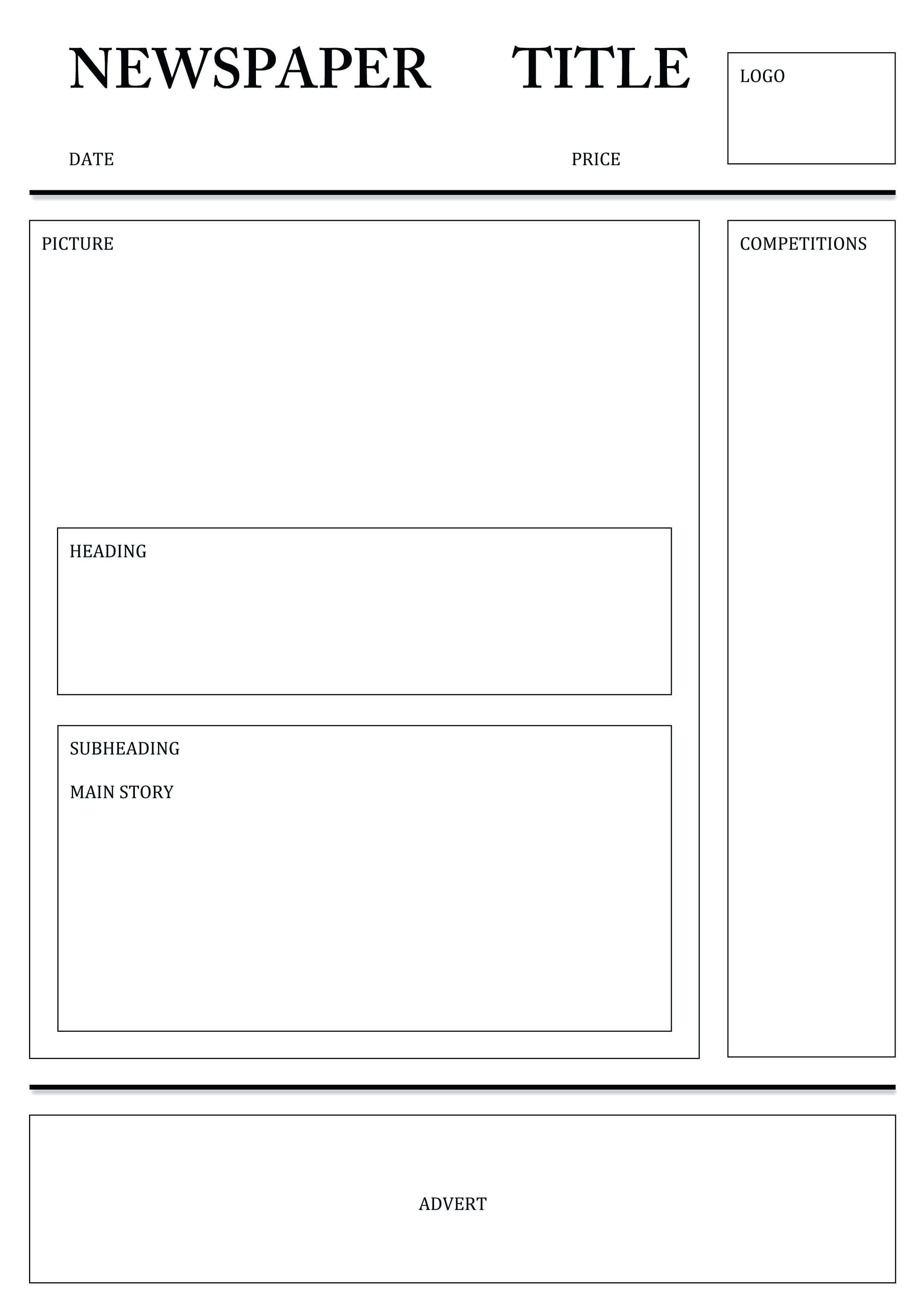 Newspaper Template For Word Pdf Excel | Printable Templates With Blank Newspaper Template For Word