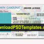 North Carolina Drivers License Template [Nc Editable Psd] Throughout Blank Drivers License Template