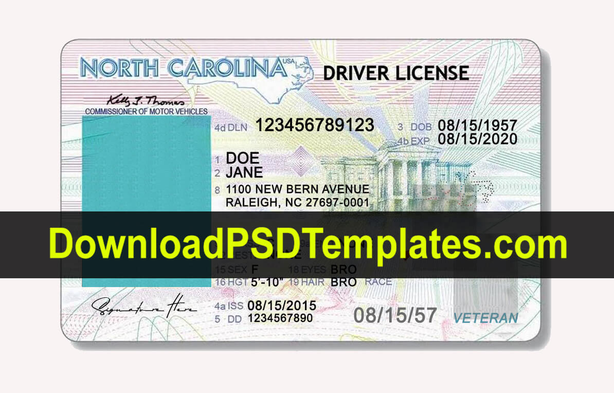North Carolina Drivers License Template [Nc Editable Psd] Throughout Blank Drivers License Template