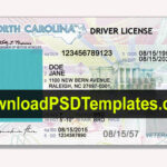 North Carolina Drivers License Template [Nc Editable Psd] With Regard To Georgia Id Card Template