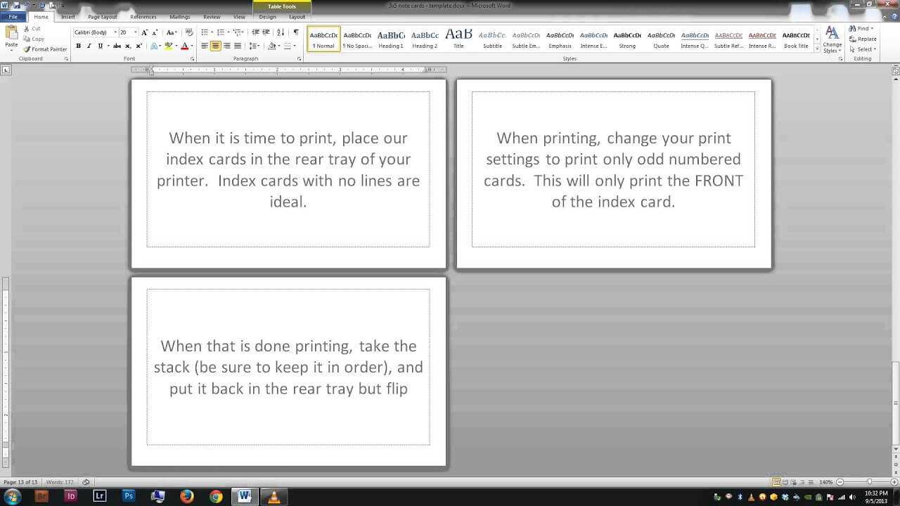 Note/index Cards – Word Template In Word Cue Card Template