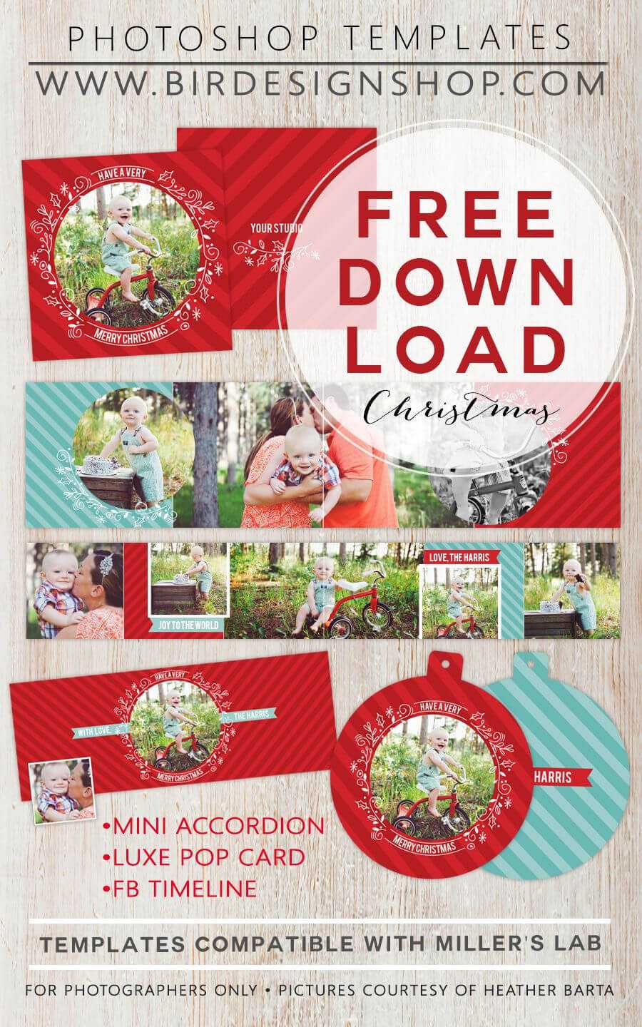 November Freebie | Photography | Christmas Photo Card With Regard To Free Christmas Card Templates For Photographers