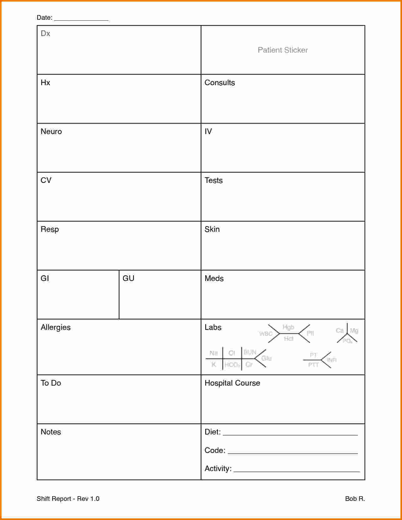 Nurses Report Template – Printable Year Calendar In Nurse Report Template