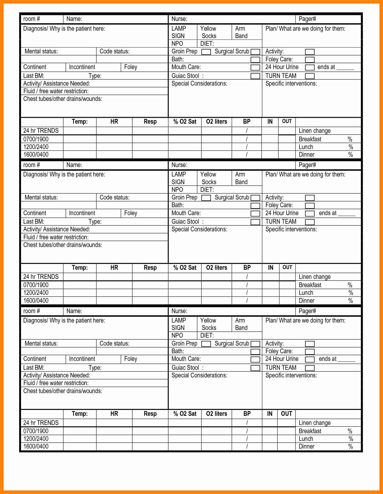 Nursing Eport Sheet Template Sheets Templates Medforddeli For Med Surg Report Sheet Templates