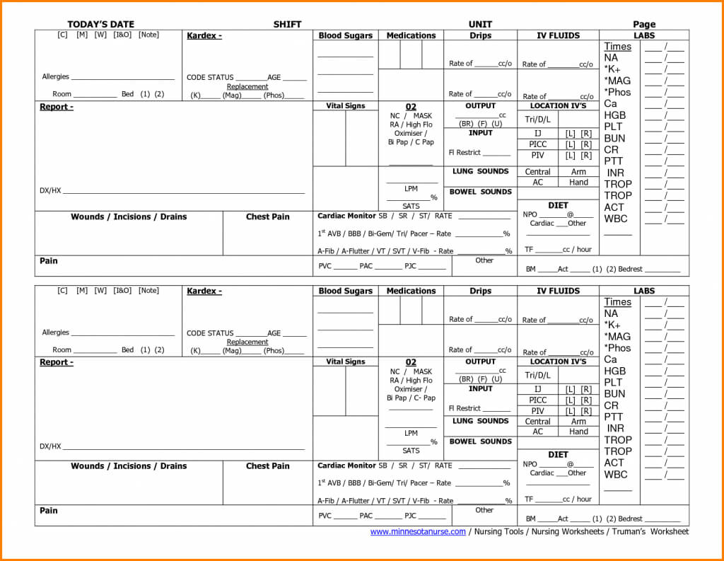 Nursing Report Sheet Template How To Organize Youtube Med Throughout Nursing Assistant Report Sheet Templates