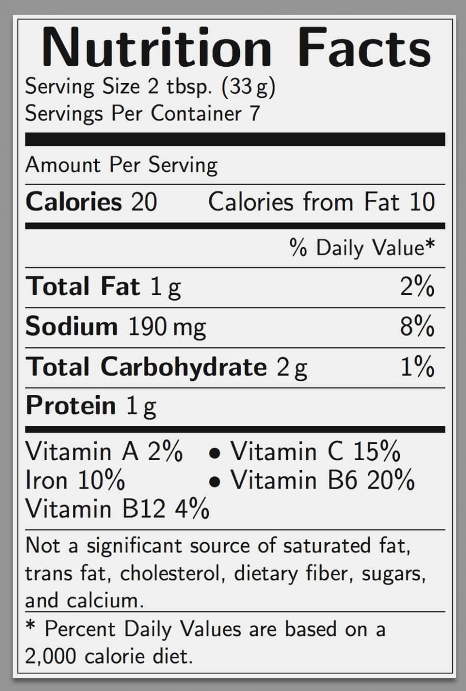 Nutrition News: Food Nutrition Table Excel With Nutrition Label Template Word
