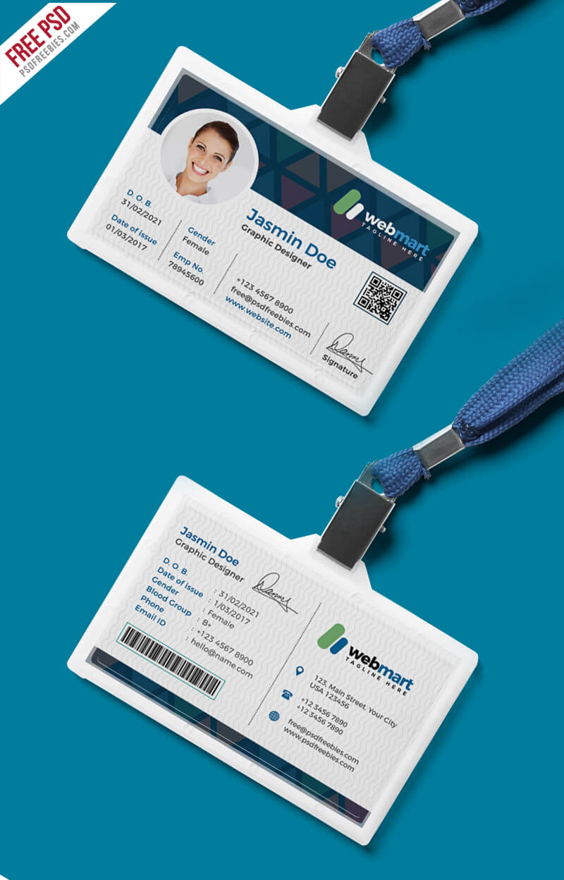 Office Id Card Design Psd | Psdfreebies Intended For College Id Card Template Psd