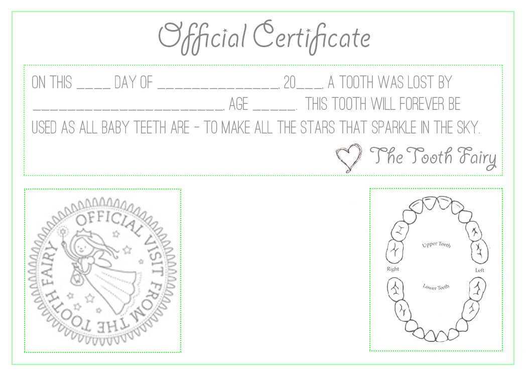 Official "tooth Fairy" Certificate :) | Children's | Tooth Intended For Tooth Fairy Certificate Template Free