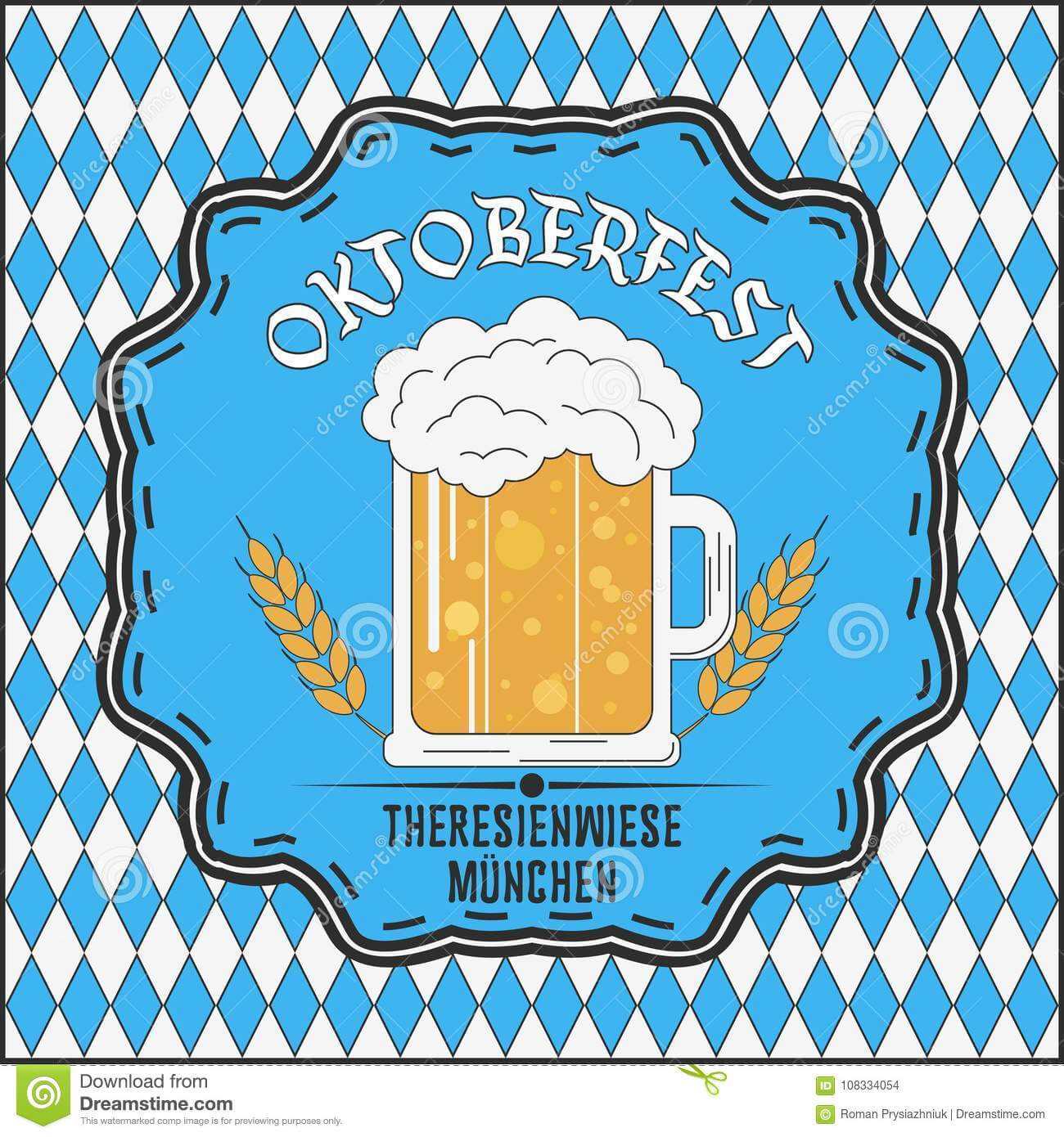 Oktoberfest Beer Festival Card. Template For Advertising Within Advertising Card Template