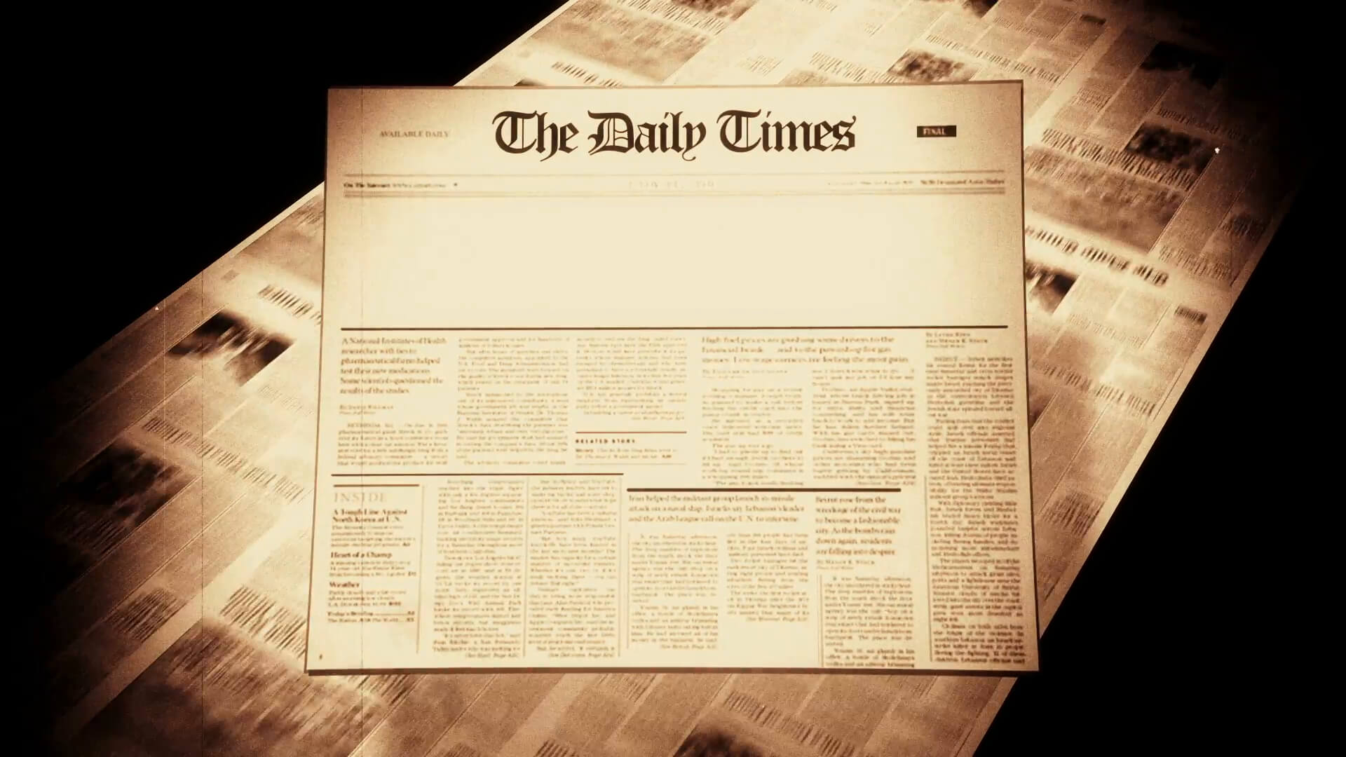 Old Newspaper Headline (Blank) Motion Background – Storyblocks Video Pertaining To Blank Old Newspaper Template