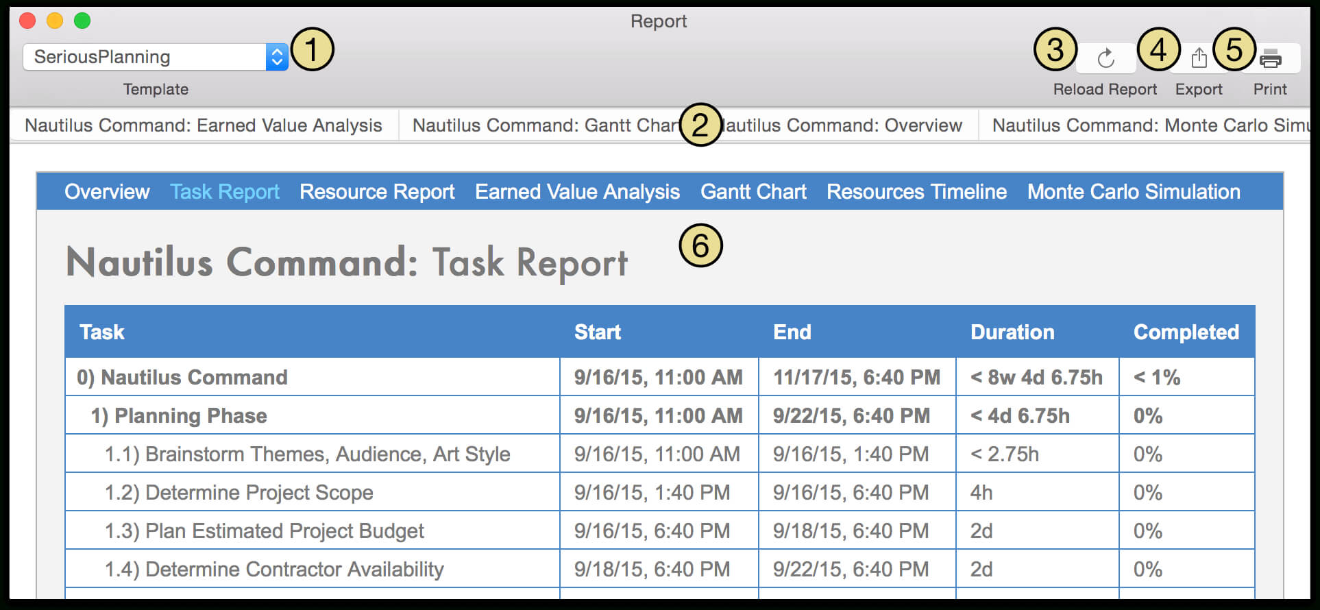 Omniplan 3 For Mac User Manual – Reporting And Printing For Html Report Template