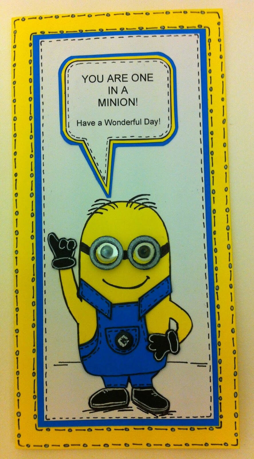 One In A Minion Card Tutorial With Free Template | Projects Inside Minion Card Template