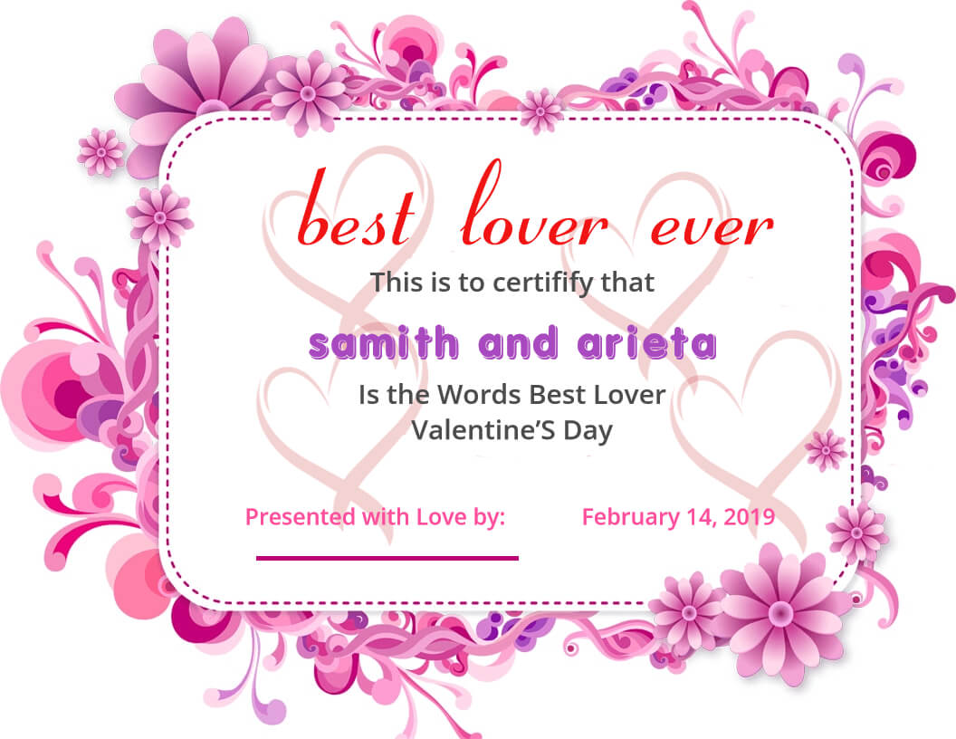 Online Certificate Design | Free Certificate Maker | Photoadking For Love Certificate Templates