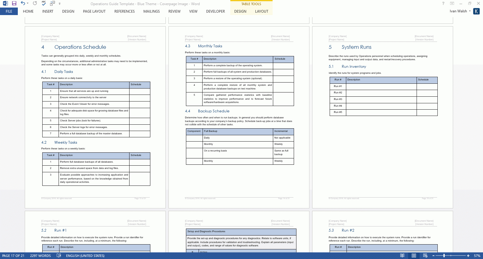 Operations Plan Template (Ms Office) Inside Hours Of Operation Template Microsoft Word