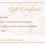 Orange County Christmas Portrait Photography Gift For Photoshoot Gift Certificate Template