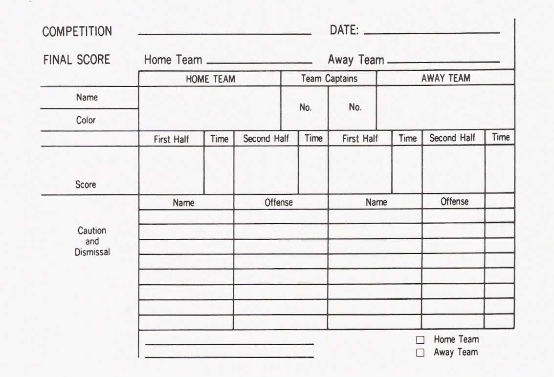 Organisation: Match Cards « Refereeing The Beautiful Game For Football Referee Game Card Template