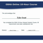 Osha 10 Certificate Template – Hizir.kaptanband.co Regarding Osha 10 Card Template