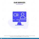 Our Services Job, Search, Internet, Computer Solid Glyph With Service Job Card Template