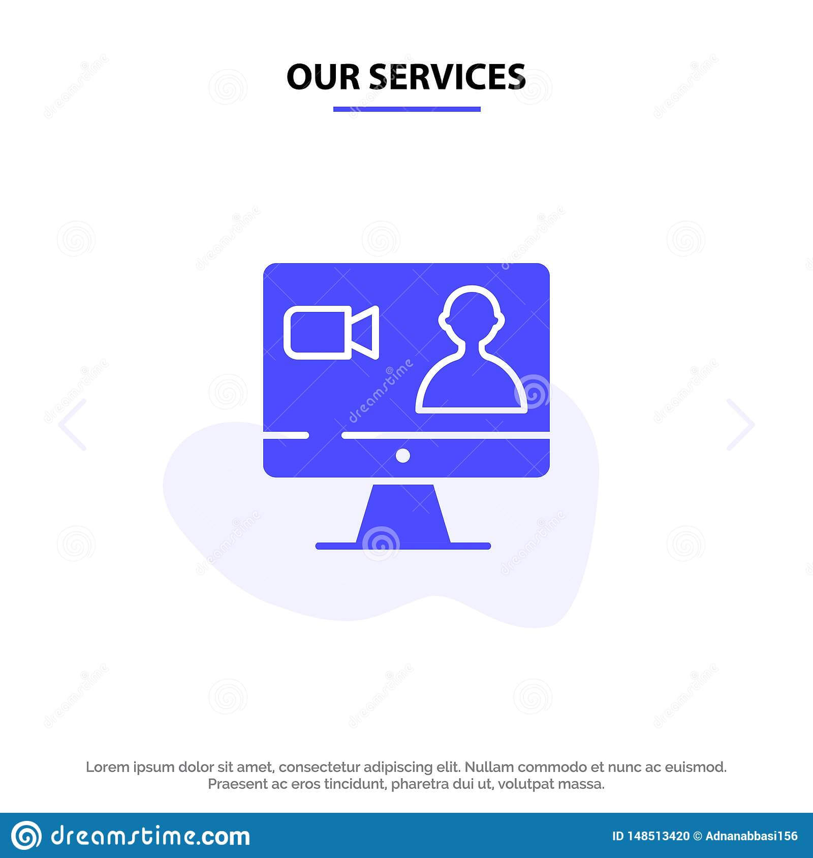 Our Services Job, Search, Internet, Computer Solid Glyph With Service Job Card Template