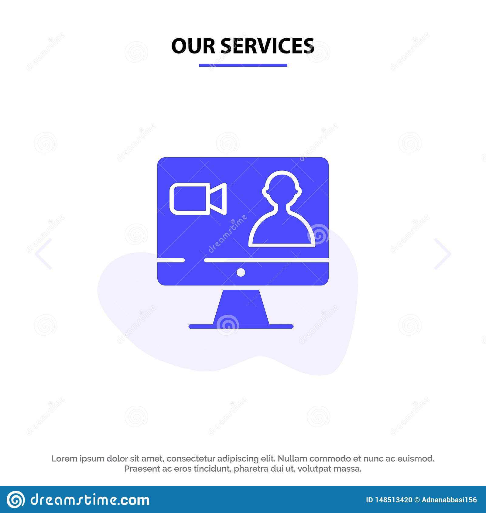 Our Services Job, Search, Internet, Computer Solid Glyph With Service Job Card Template