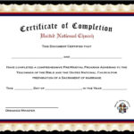 Pack Of 4 Marriage Counseling Completion Certificates for Premarital Counseling Certificate Of Completion Template