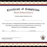 Pack Of 4 Marriage Counseling Completion Certificates For Premarital Counseling Certificate Of Completion Template