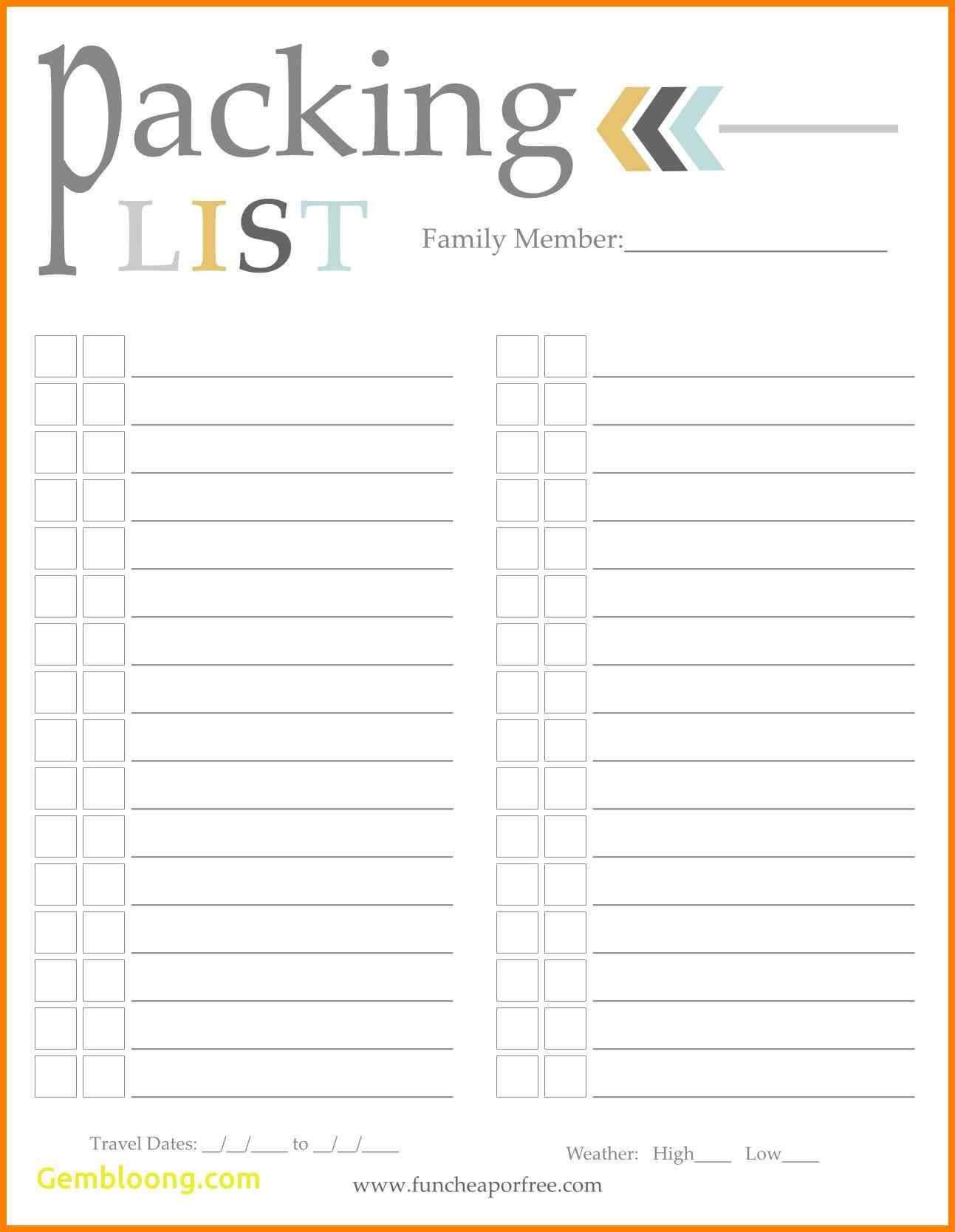 Packing List Template – Free Packing Slip Template For Excel Intended For Blank Packing List Template