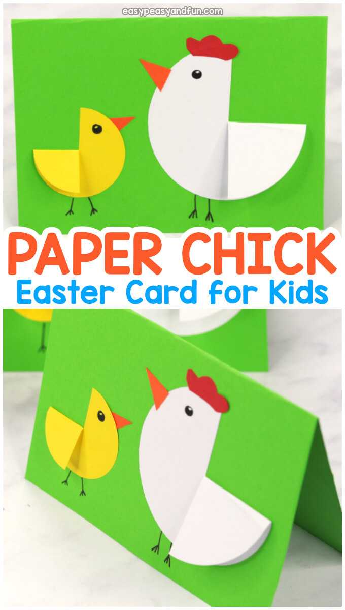 Paper Circle Hen And Chick Craft – Easter Card Idea – Easy Intended For Easter Chick Card Template