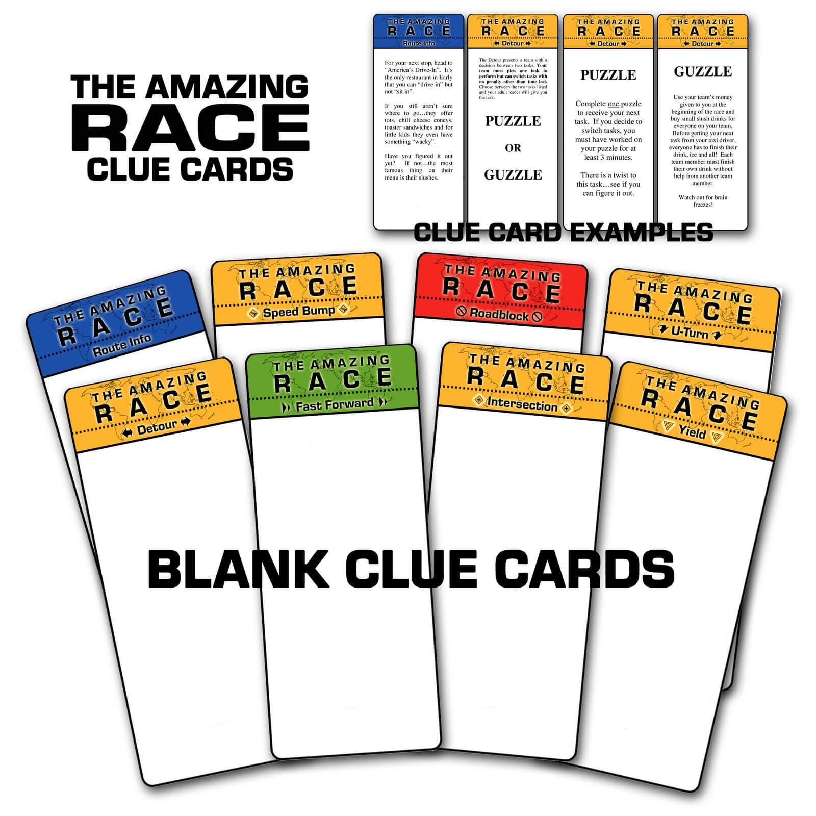 Paper Perfection: Free "amazing Race" Birthday Party Inside Clue Card Template