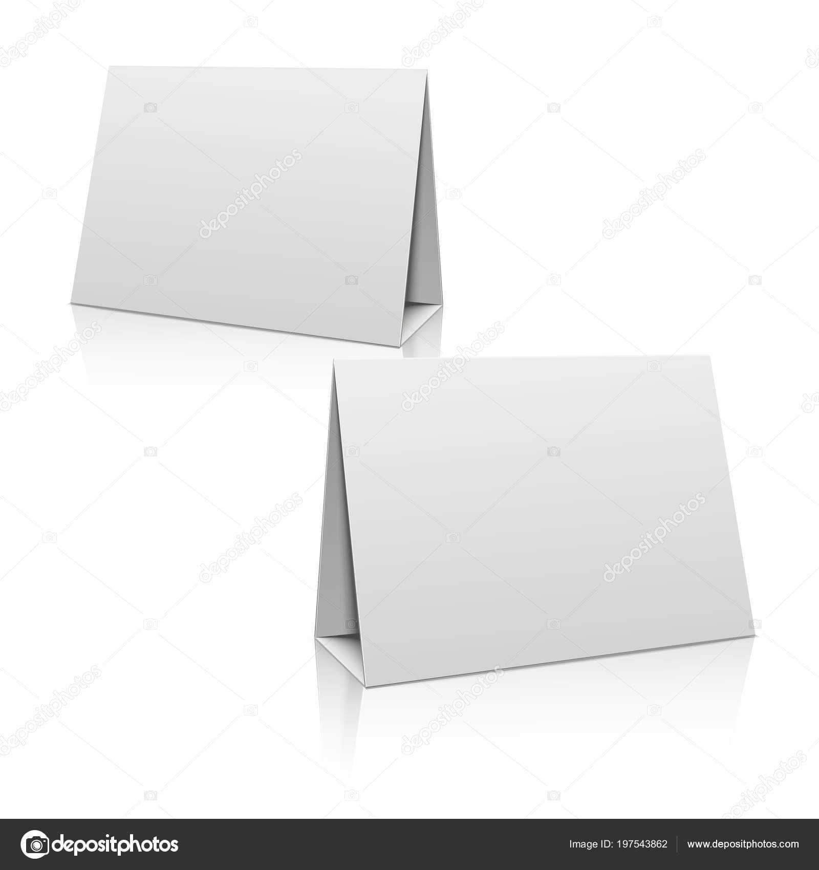 Paper Stand Template | Blank White Paper Stand Table Holder With Card Stand Template