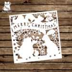 Papercut Diy Design Template – 'woodland Friends Christmas With Diy Christmas Card Templates