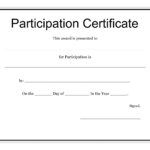 Participation Certificate Template – Free Download With Regard To Certification Of Participation Free Template