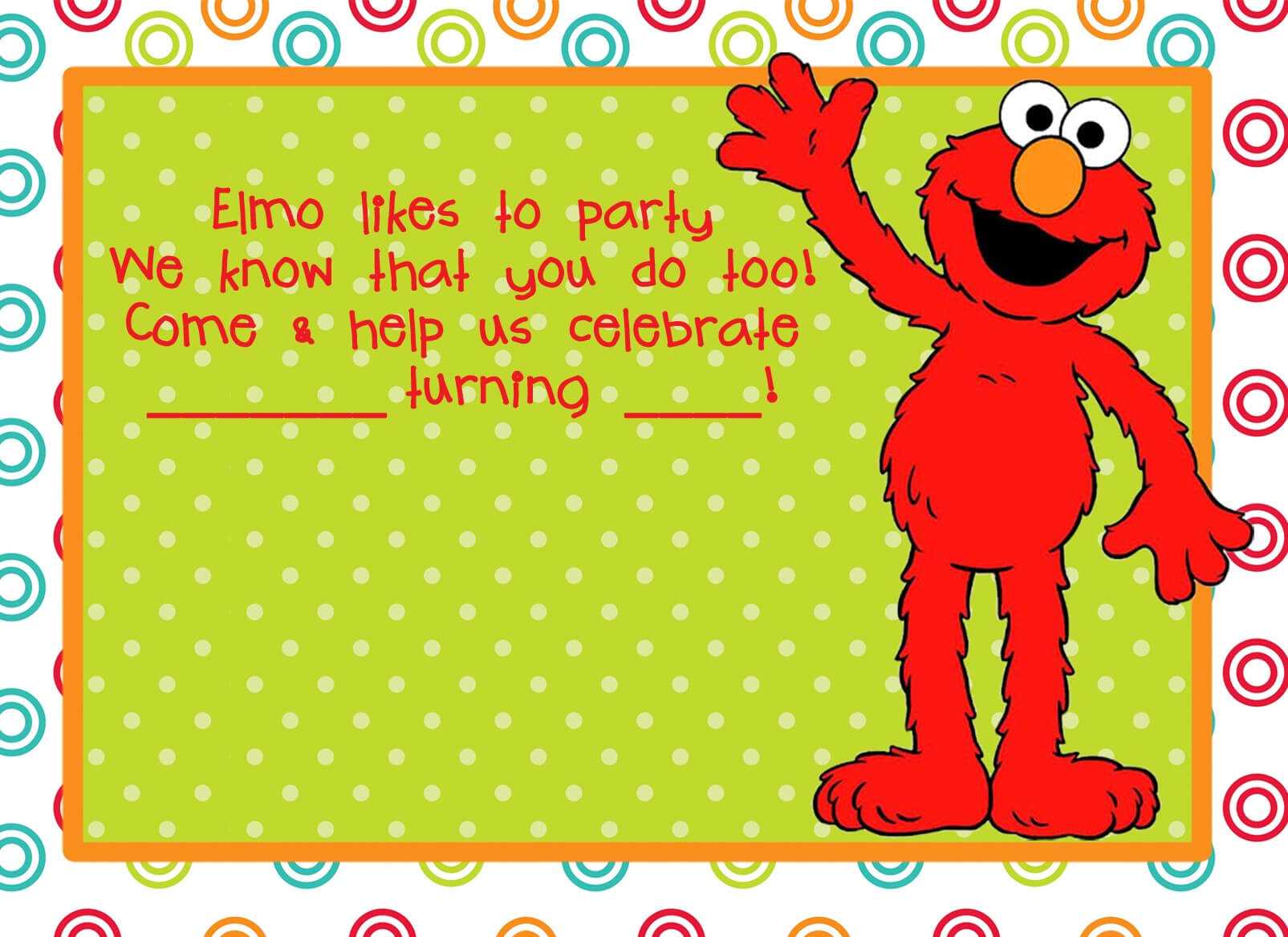 Party Invitations Cards: Elmo Birthday Party Invitations With Elmo Birthday Card Template