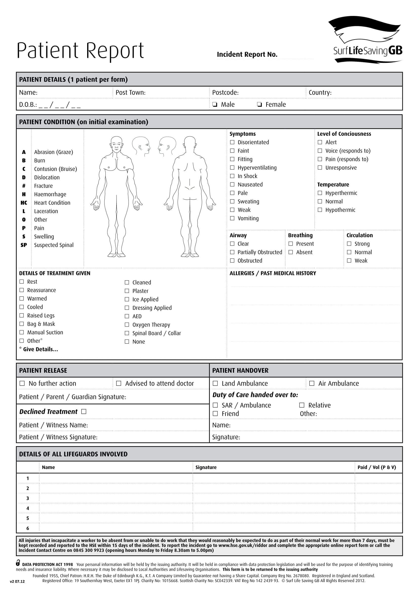 Patient Report Form 14 Solid Evidences Attending Patient For Patient Report Form Template Download