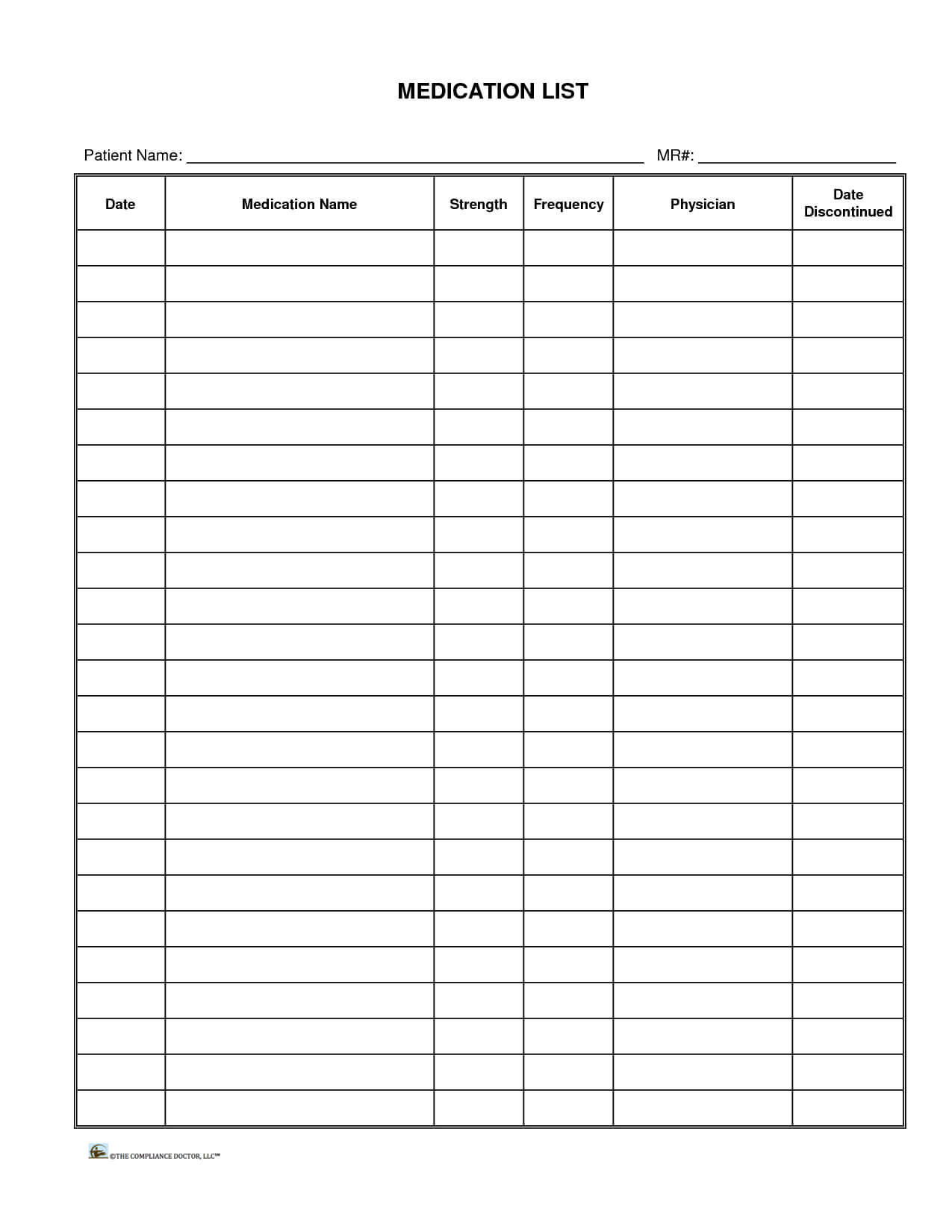 Patient+Medication+List+Template | Groceries List Pertaining To Blank Medication List Templates