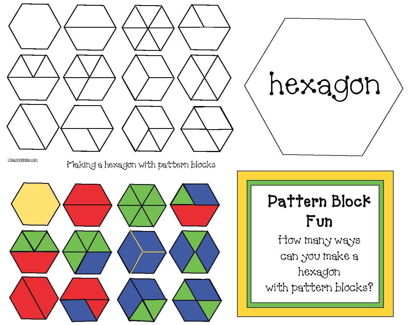 Pattern Block Activities | Pattern Blocks | Pattern Blocks Inside Blank Pattern Block Templates