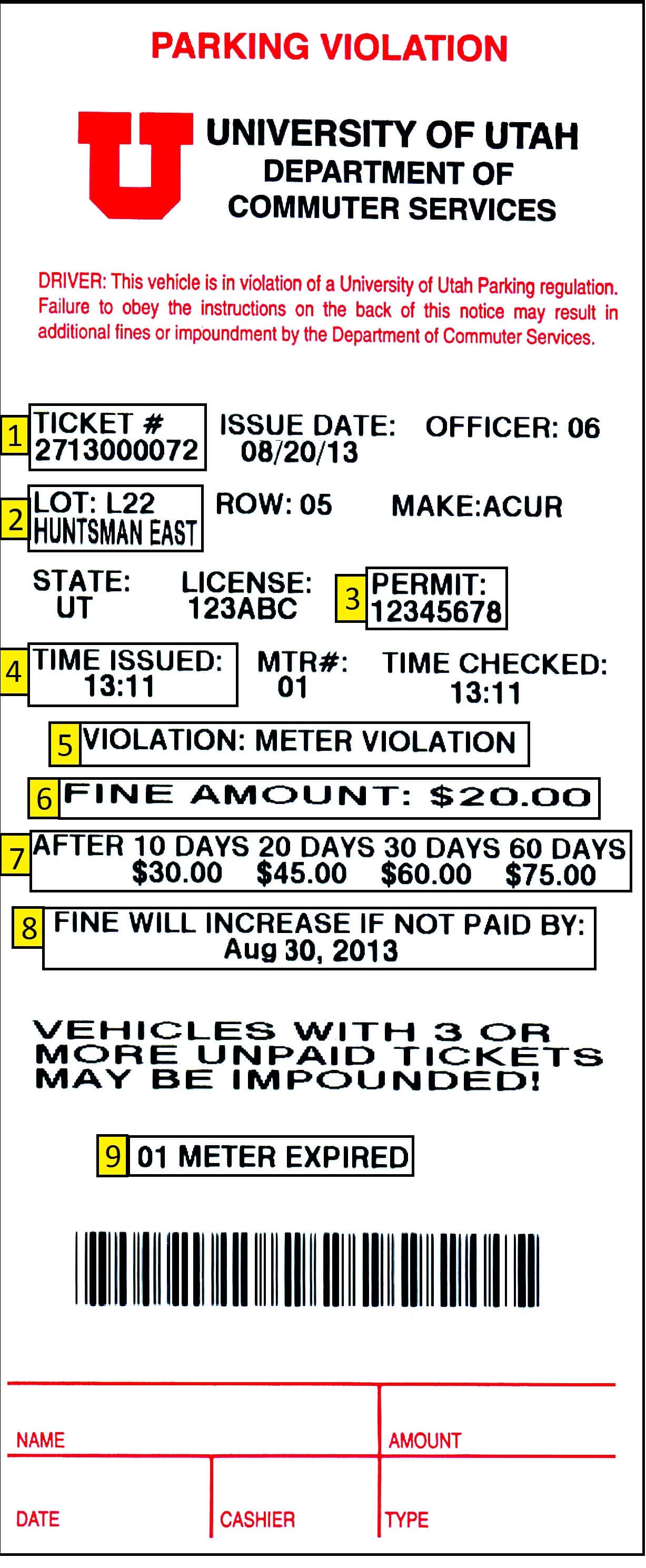Pay A Ticket – Commuter Services – The University Of Utah Regarding Blank Speeding Ticket Template