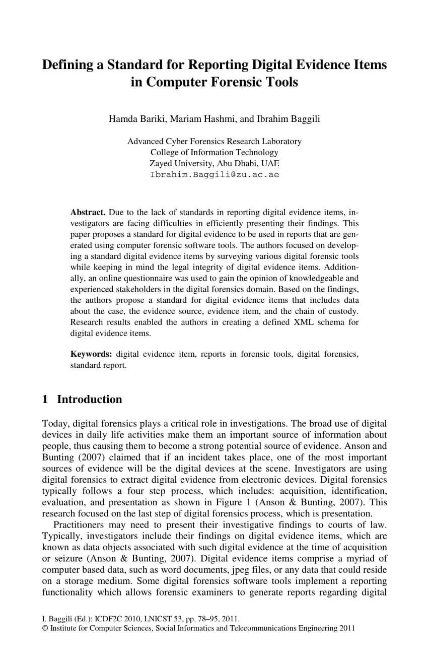 Pdf) Defining A Standard For Reporting Digital Evidence Throughout Forensic Report Template