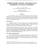 Pdf) Expert Report Writing: Best Practices For Producing Throughout Expert Witness Report Template